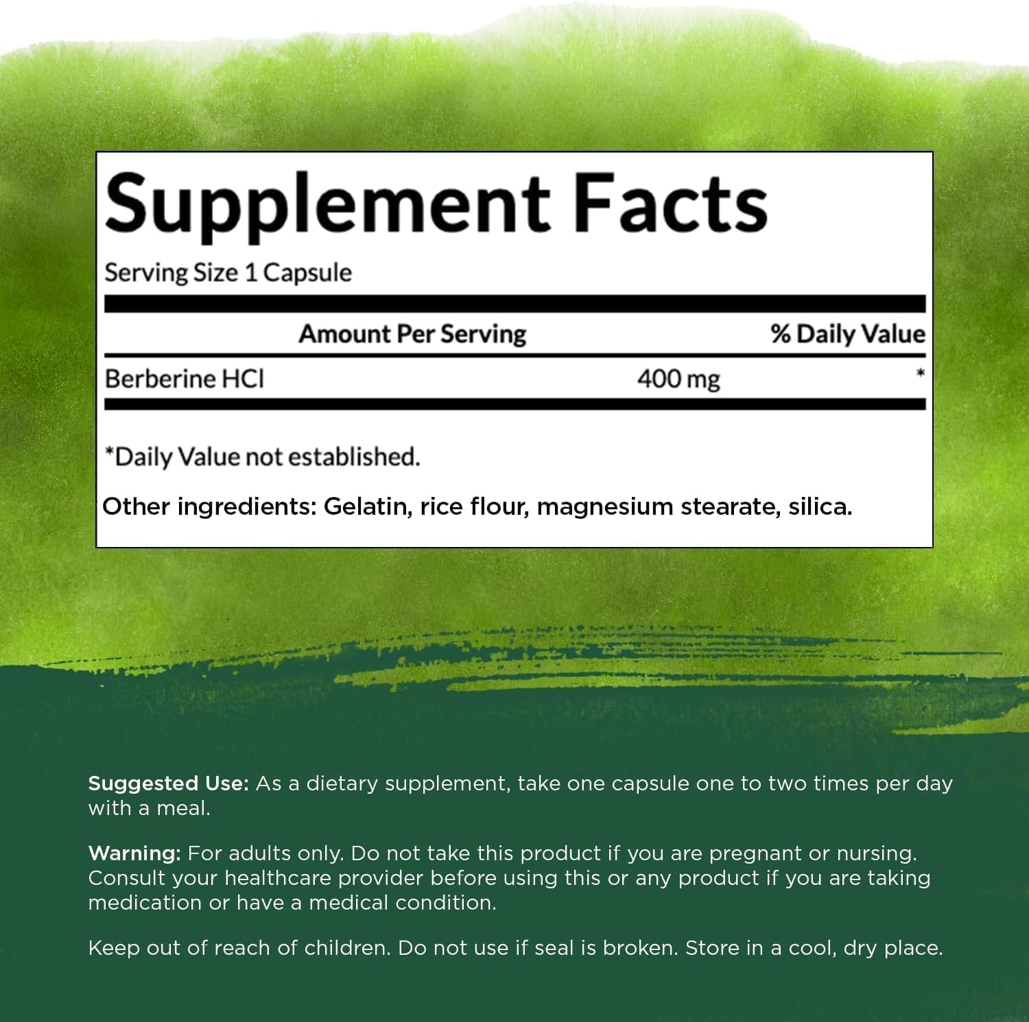 Swanson Berberine HCl Cardiovascular and Metabolic Health Supplement for Health-Conscious Adults - Non-GMO, Vegan, Gluten-Free (60 Vegan Capsules, 400 mg Each)