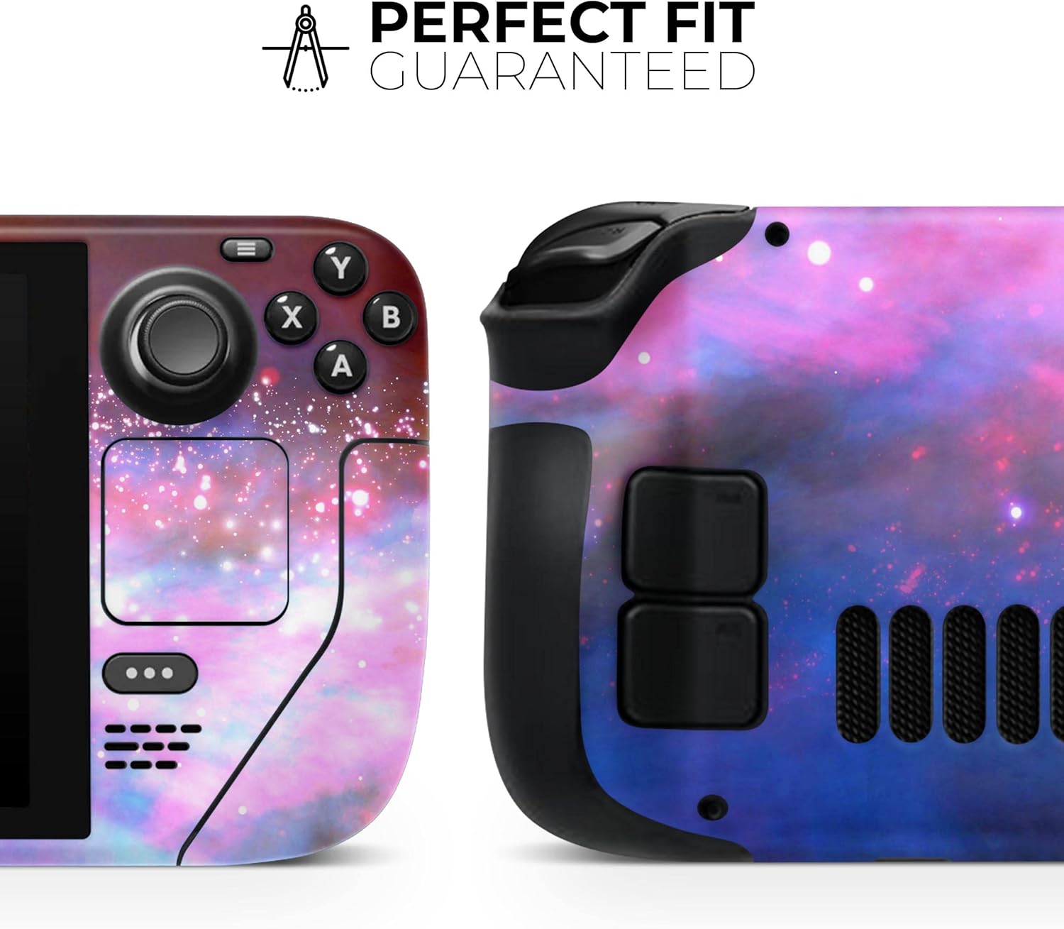 Compatible with Steam Deck - Skin Decal Protective Scratch-Resistant Removable Vinyl Wrap Cover - Vivid Pink and Blue Space