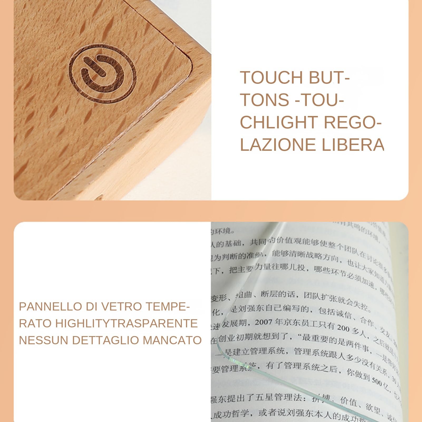 Generico Luce Da Libro Piatta Lampada Ricaricabile Trasparente A 3 Colori | Luce LED Regolabile, Trasparente E Doodleabile Per La Lettura Di Libri Per Studiare, Notte, , Scrivania, Comodino E Viaggio