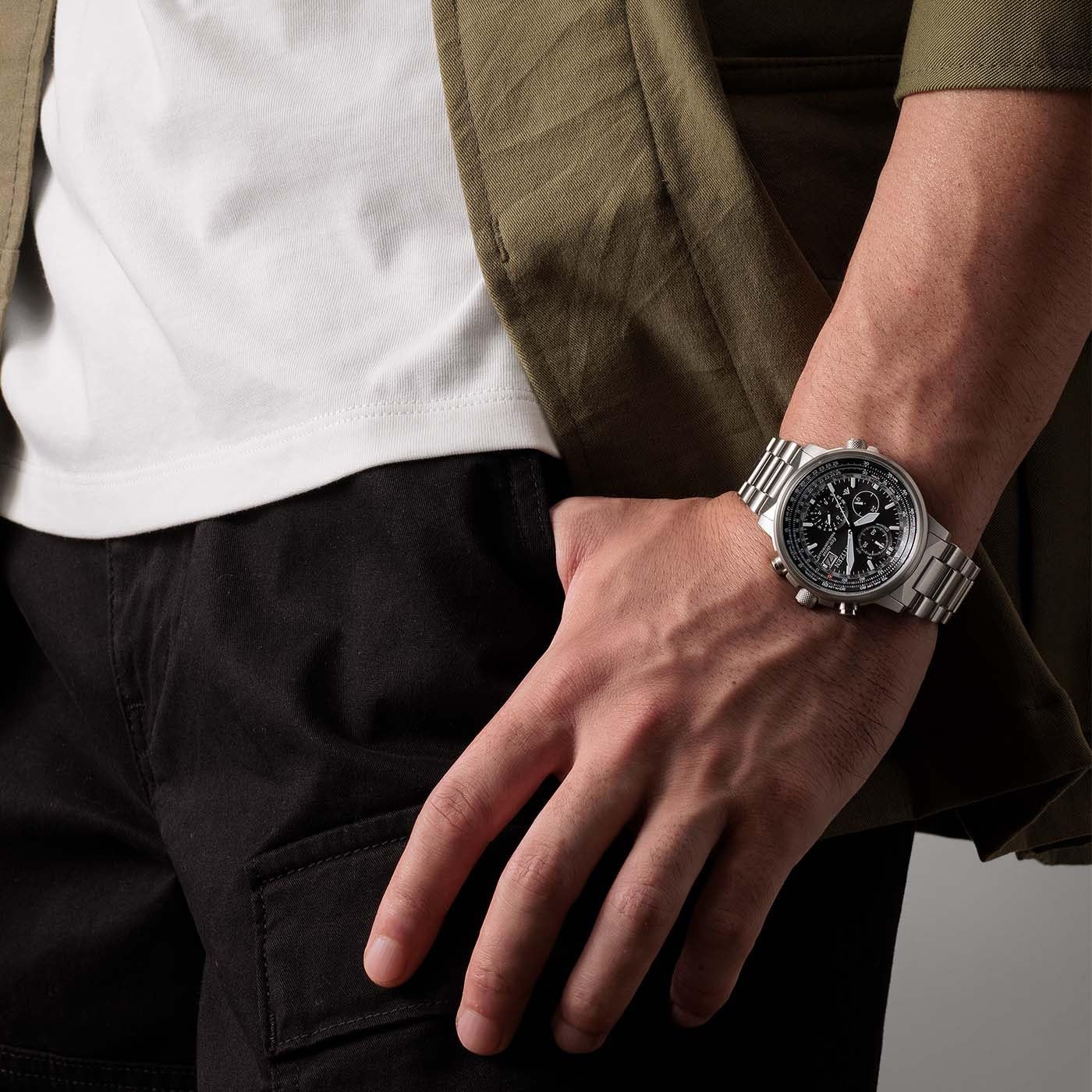 Citizen Promaster Sky Eco-Drive Herrenuhr, Schwarz, 41 mm, AT8300-58E | Eco-Drive Solar | Keine Batterie Nötig | Saphirglas | 20 bar Wasserdicht | 180 Tage Gangreserve