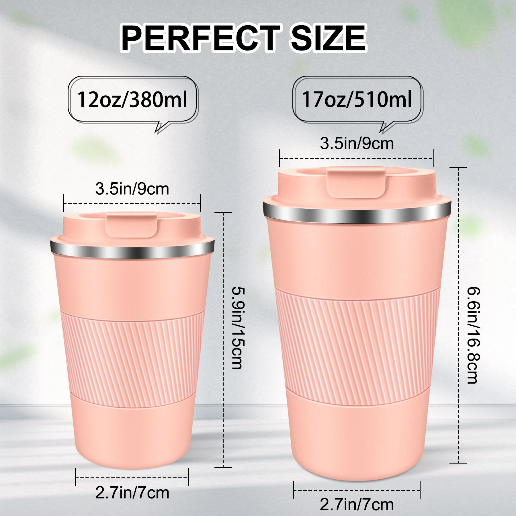 Amazon.com: HGJSYUTM 17oz Insulated Stainless Steel Travel Mug with Lid,  Pink : Home & Kitchen