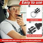 Rétractable CB Titulaire de micros, CB Cintre radio avec D-Ring & Lanyard réglable Snap Durable Clip Mount Mic Enceinte rétractable pour camion hors route Conducteurs Accessoires