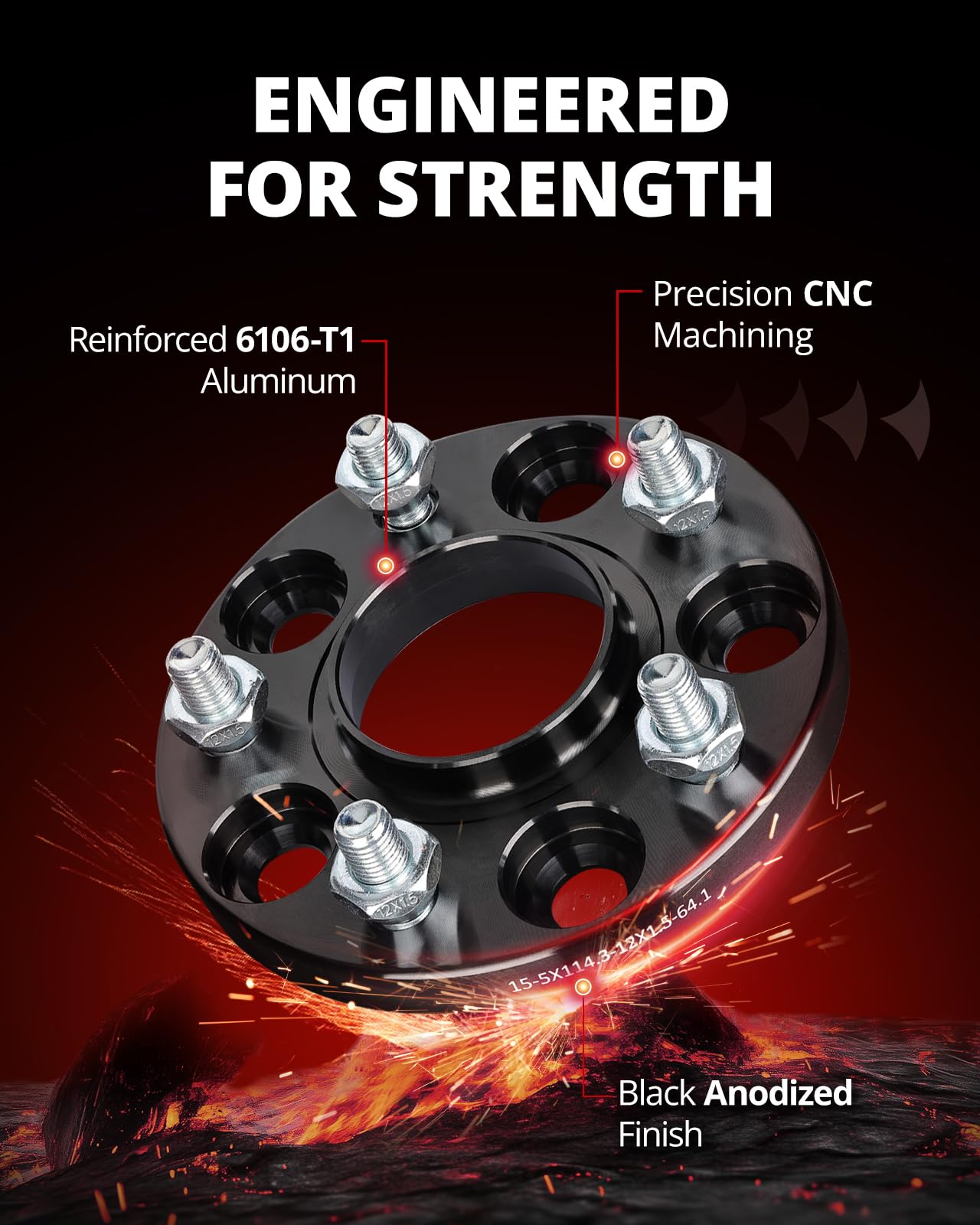 Amazon.com: EVIL ENERGY 5x4.5 Wheel Spacers 15mm, 64.1 mm Bore