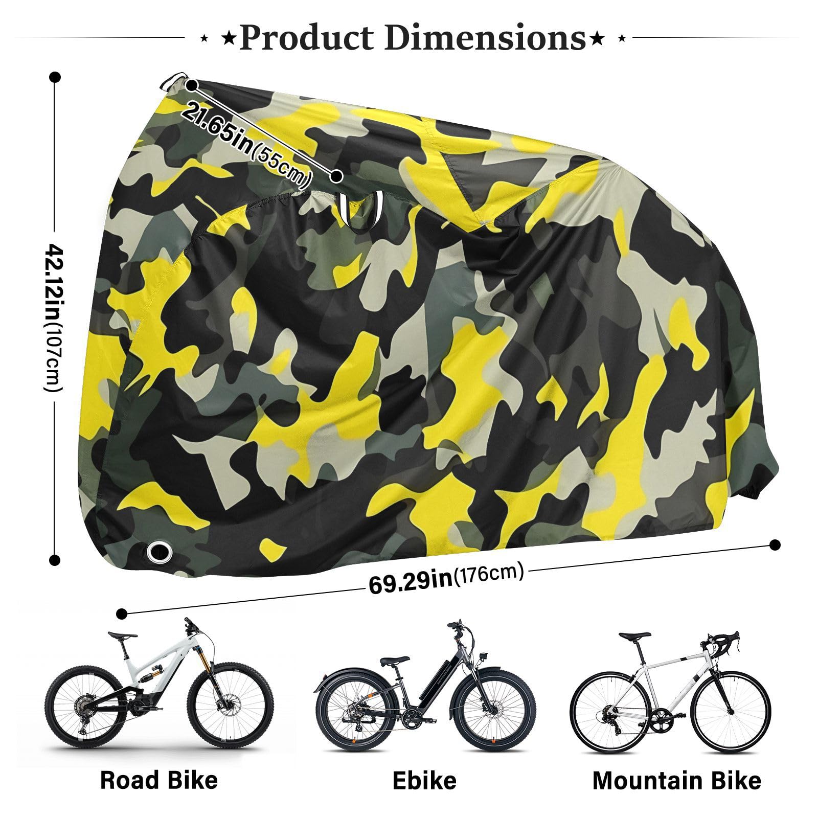 Housse de vélo d'extérieur imperméable avec trous de verrouillage, anti-poussière, pluie, neige, UV, convient à la plupart des capa para motocicleta