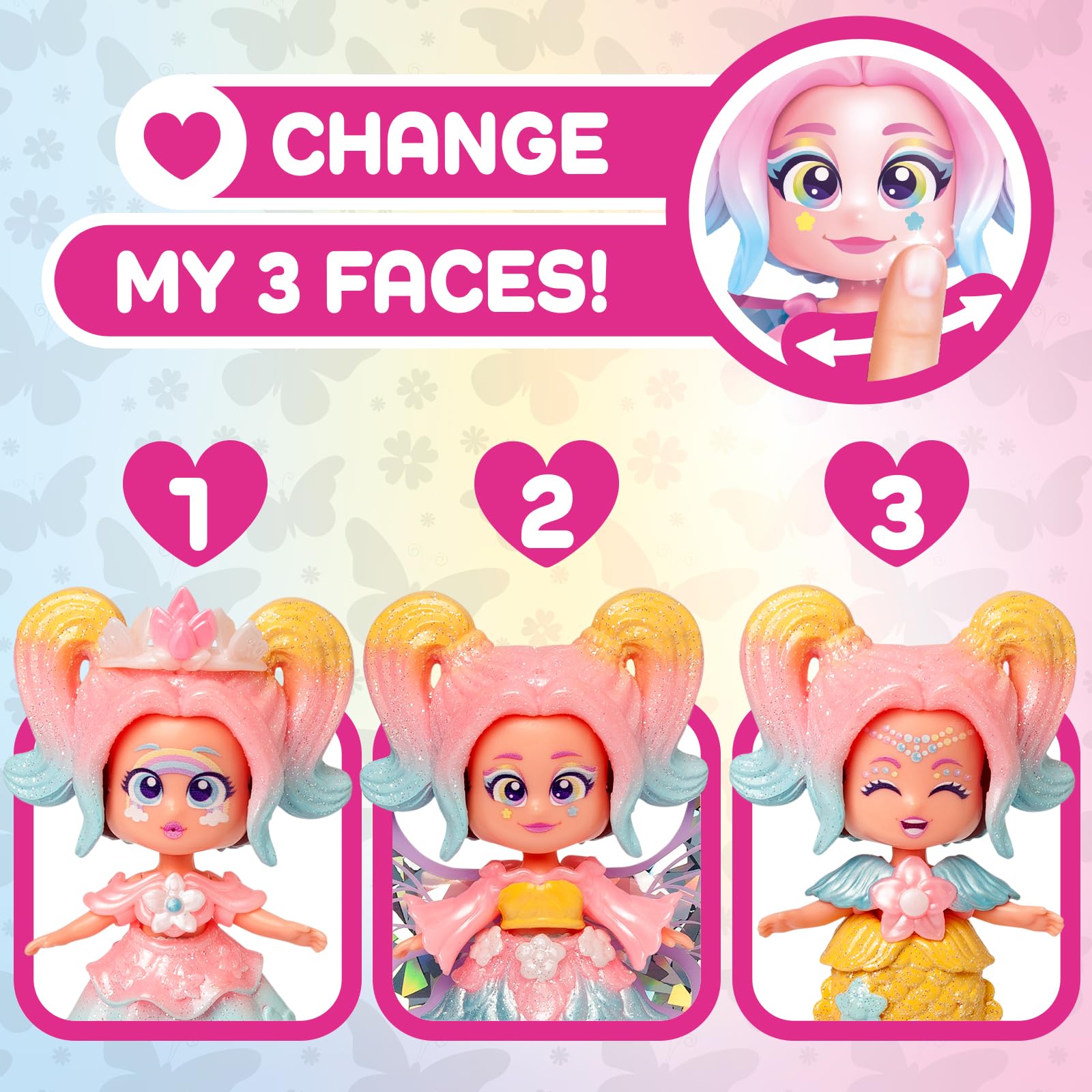 KOOKYLOOS FAIRYTALE MIX and MATCH RAINBOW, 3 in 1 fantasy themed doll, Contains 1 doll, 1 princess outfit - Image 3