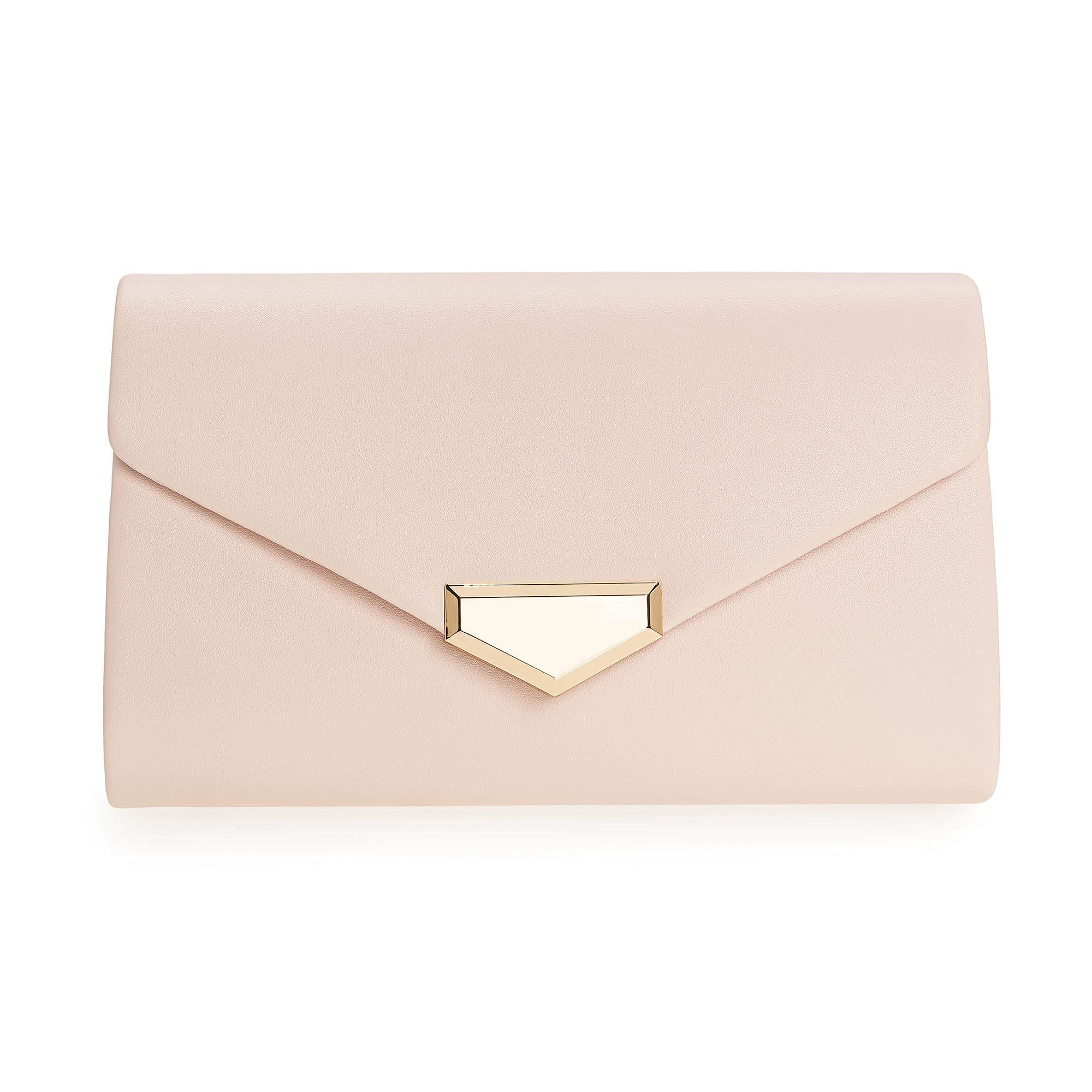 CHARMING TAILOR PU Clutch Purse for Women Evening Bag Chic Clutch Handbag for Special-occasion (Blush Pink)