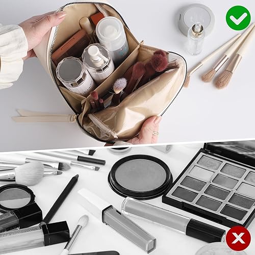 Miniatura 7 de Bolsa de maquillaje de viaje, bolsa de cosméticos, bolsa de maquillaje, bolsa de aseo para mujeres y niñas, Blanco, Bolsa de cosméticos de viaje de