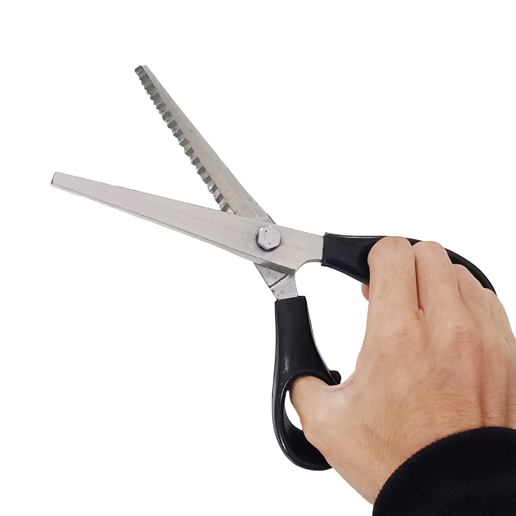 Jioo Organics Zig Zag Scissor for Cloth Cutting & Tailoring | Professional Pinking Shears | Mild Steel, Ultra-Sharp | Ergonomic Grips | Ideal for Paper, Photos & Crafts (9 inches)
