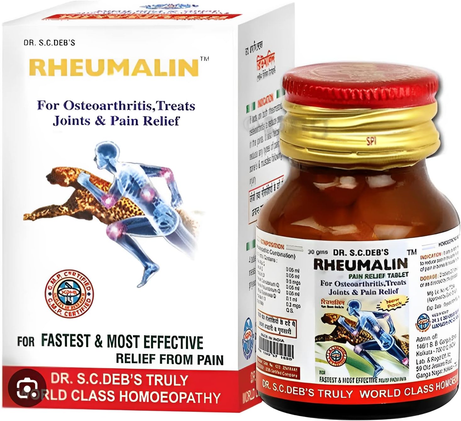 KRIG'S Rheumalin Pain Relief Tablet Homeopathy(25Gm) & R.E Pain Killer Oil Combo
