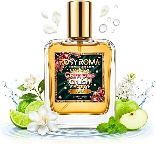 RosyRoma Campus Crush Perfume for Men & Women | Fresh Clean Aquatic Fragrance | 8+ Hours Long Lasting on Clothes | Daily W...