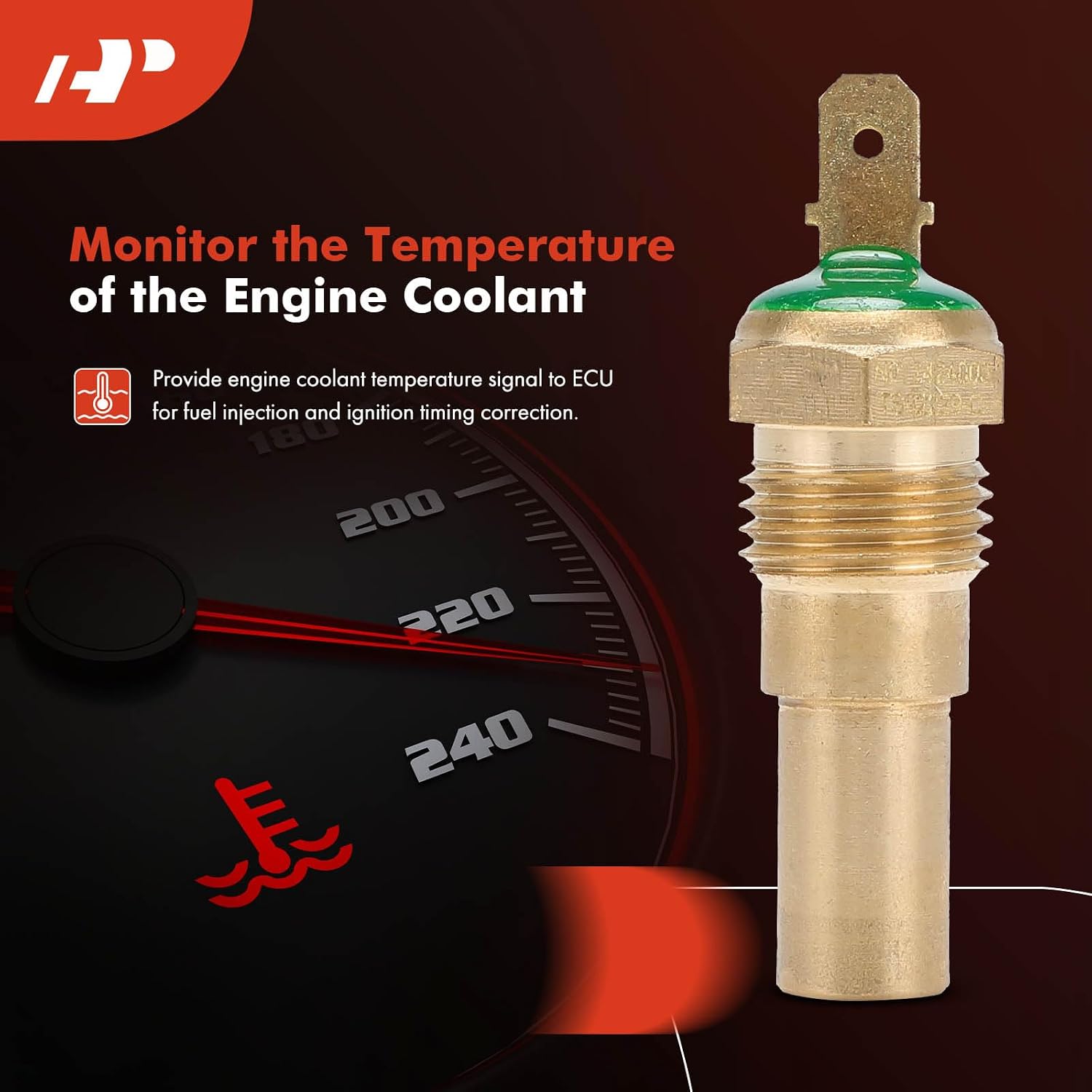 A-Premium Engine Coolant Temperature Sensor [1 Pin] Compatible with Nissan & Datsun, fits Sentra 1982-1987, Pathfinder 1987-1988, 720, 810, Maxima, 200SX, 240SX, D21, Multi, Pulsar NX, Stanza, Van