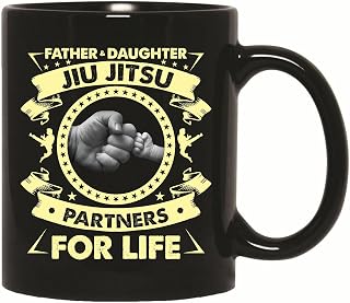 Father Daughter Gift Idea Jiu Jitsu Partners for Life Dad Daughter BJJ 11oz 15oz Black Coffee Mug