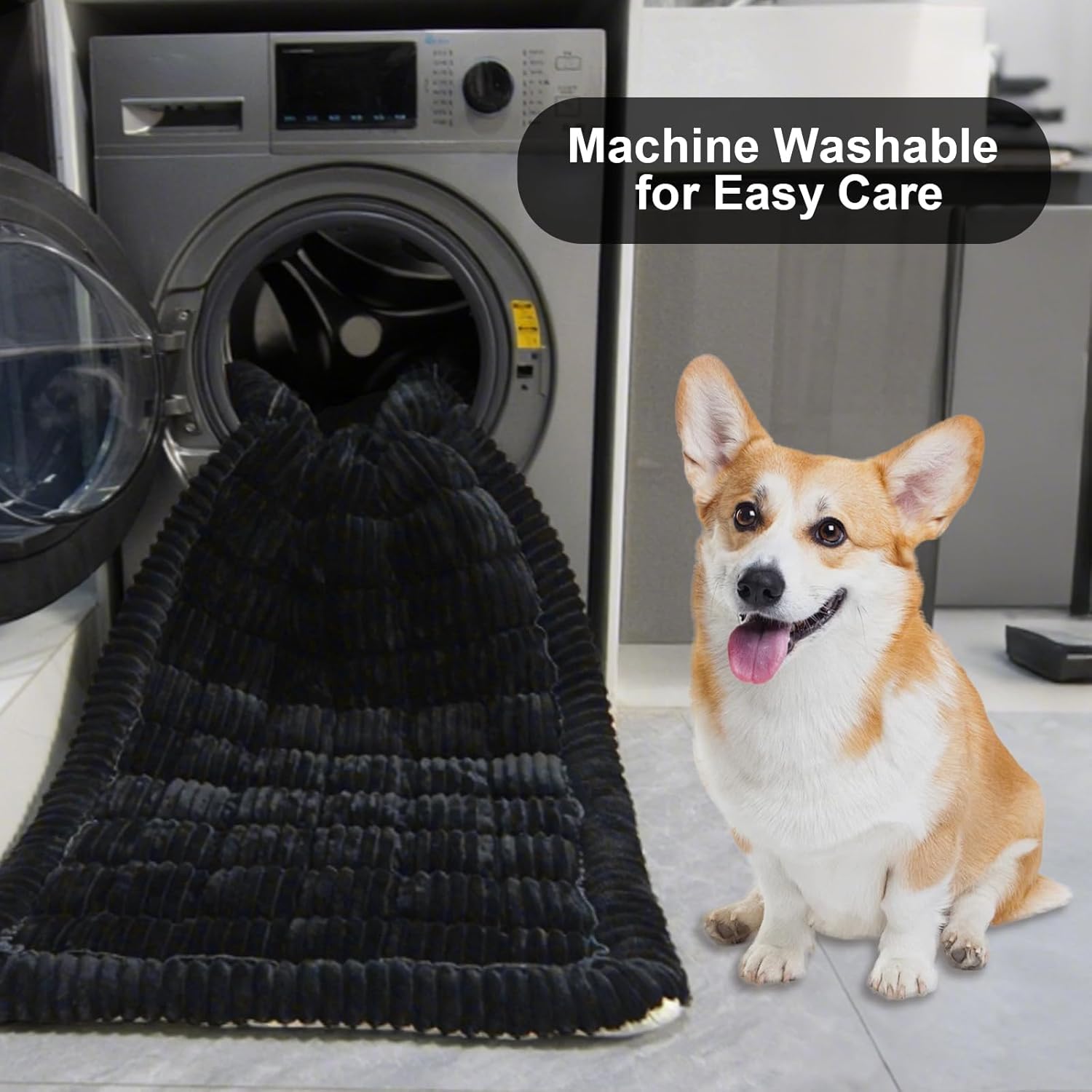 Backseat Pet Bed Mat Non-Slip Dog Car Seat Cover Scratch Chew Resistant Dog Blanket for SUVs, Trucks & Sedans 23" x 51" Easy Clean Comfortable Car Travel Pet Pad, Pure Black