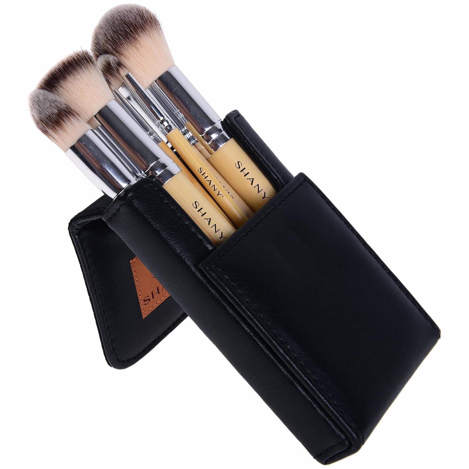 SHANY Makeup Brushes - I love Bamboo - 7pc Petite Pro Bamboo Make up brush set with cosmetics brush Carrying Case