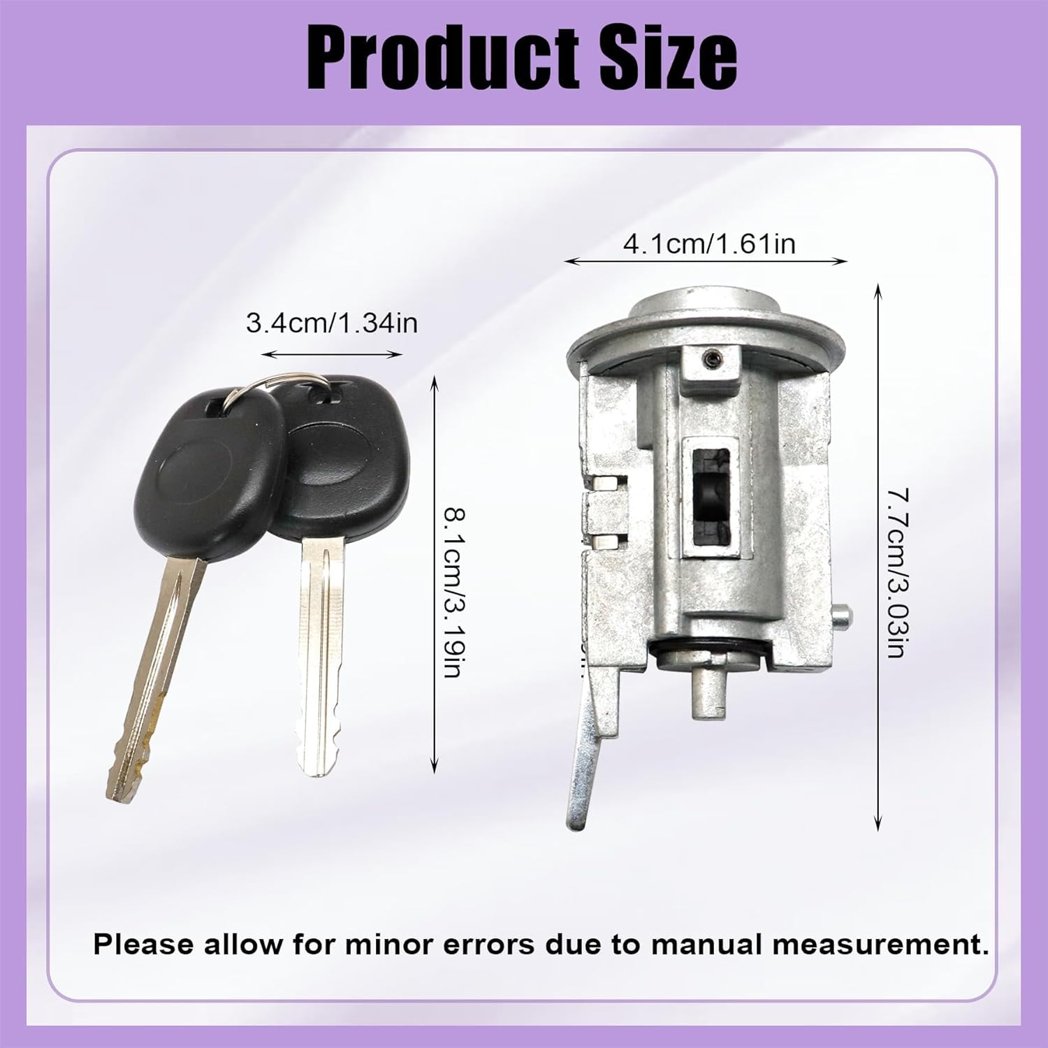 XQSMWF Ignition Lock Cylinder with 2 Keys Fit for Toyota Corolla 2005-2008 Matrix 2005-2008 Highlander 2001-2007, Replace 69057-02140 69057-17170 Metal Silver