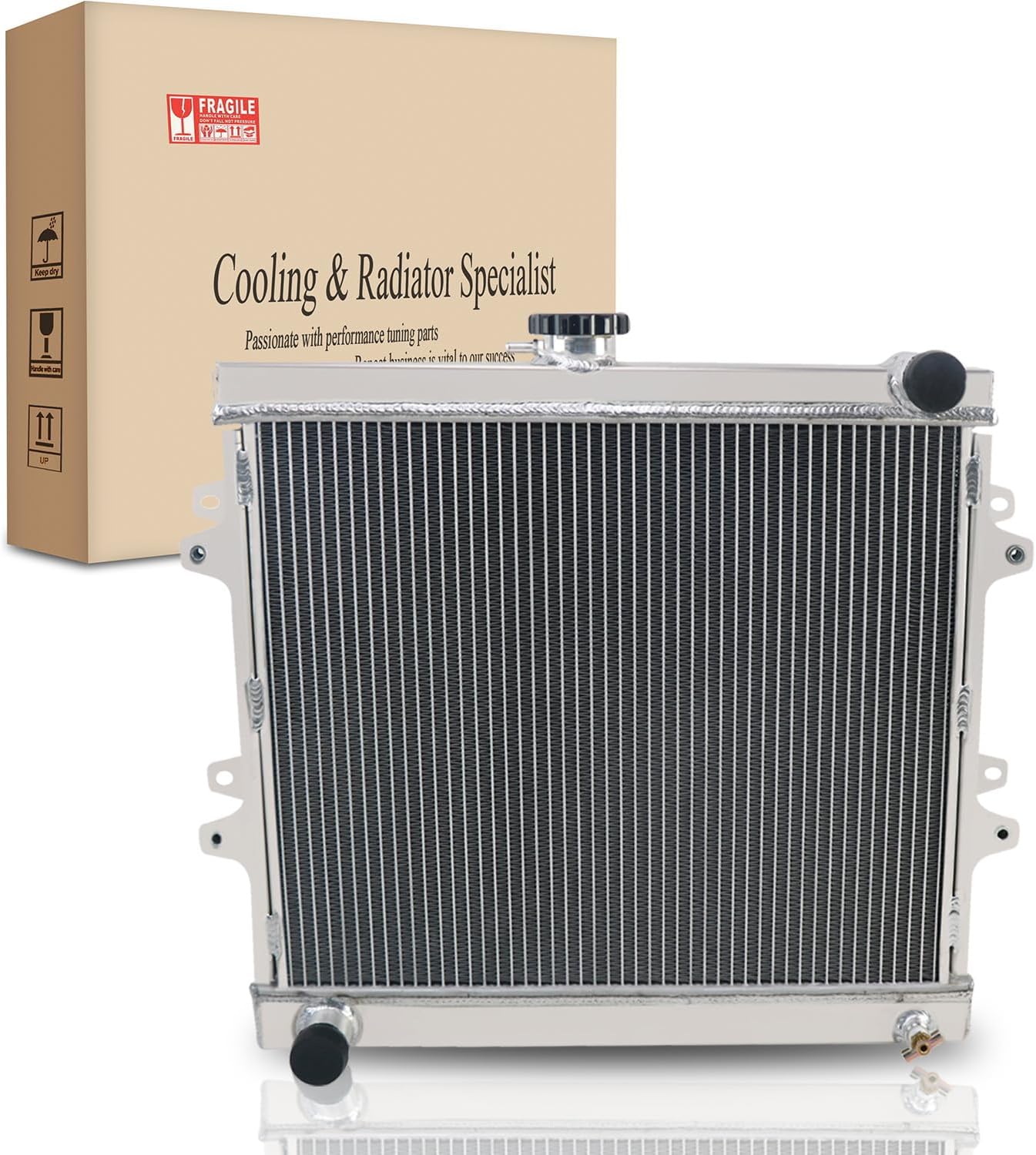 3 Rows Core Aluminum Radiator for 1984-1995 Toyota Pickup/4Runner 2.4L L4 84-95 85 86 87 88 89 90 91 92 93 94 MT All Aluminum Radiador Radiators