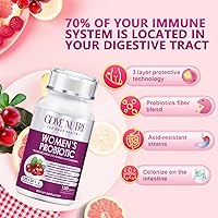 Vista 4 de Probióticos para mujeres, 120 comprimidos, 120 mil millones de UFC, 20 cepas, contiene arándano prebiótico orgánico, suplemento probiótico