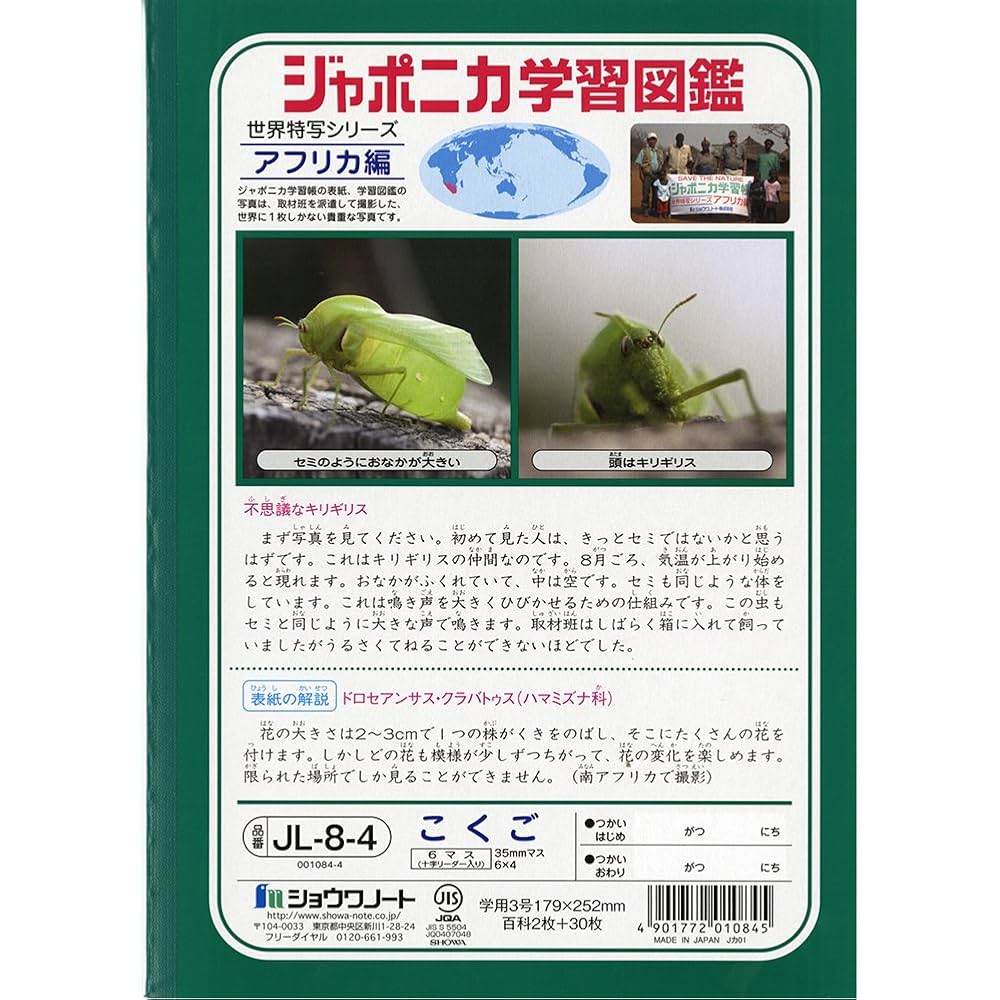 Amazon.co.jp: ショウワノート 学習帳 ジャポニカ 国語 6マス