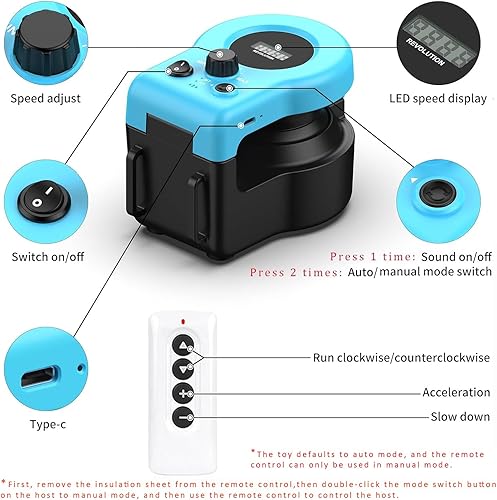 Miniatura 7 de AsFrost Juguete interactivo mejorado para gatos de interior, control automáticomanual, juguete de ratón de plumas de gato, caminadora para gatito