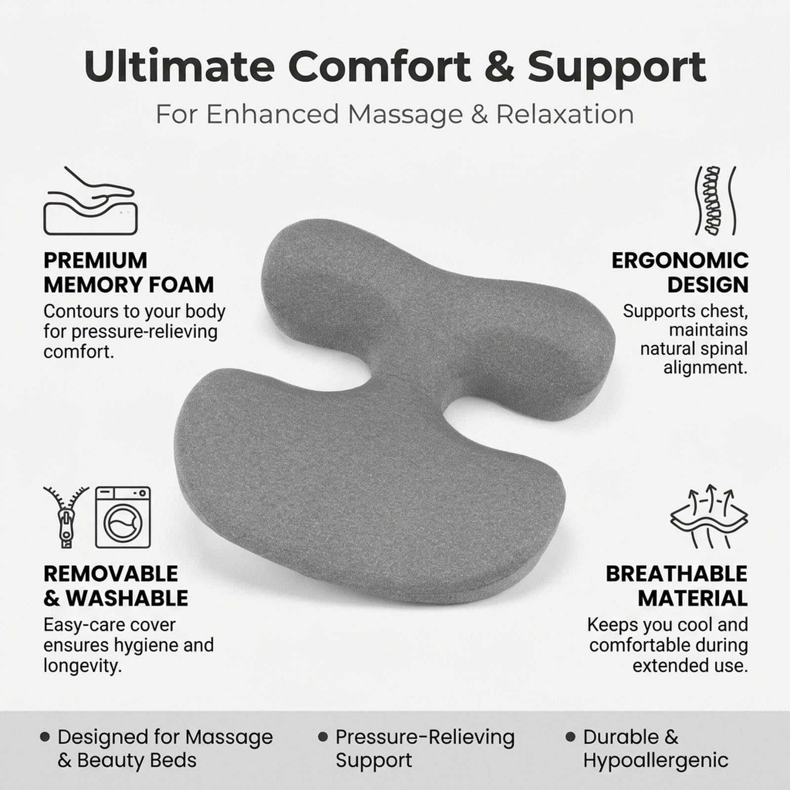 Almohada de Lactancia para Masajes, Almohada de Lactancia de Espuma Viscoelástica para Salones de Belleza.
