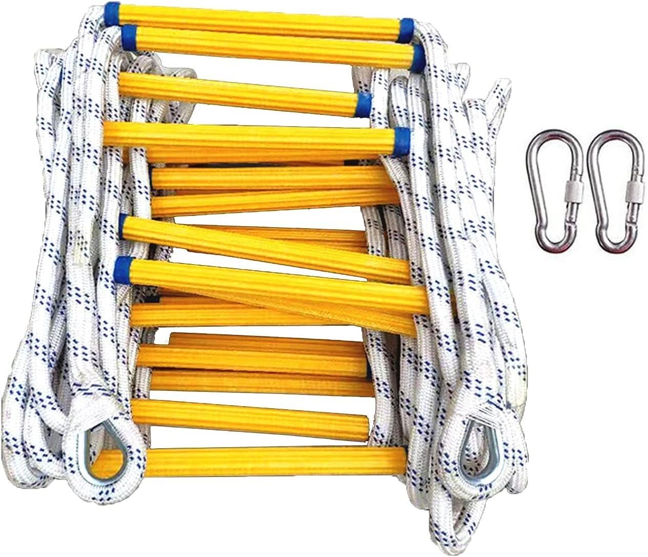 Emergency Escape Ladder With Hooks And Gloves For Rapid Deployment, Reusable, And Evacuation Rope(18m)
