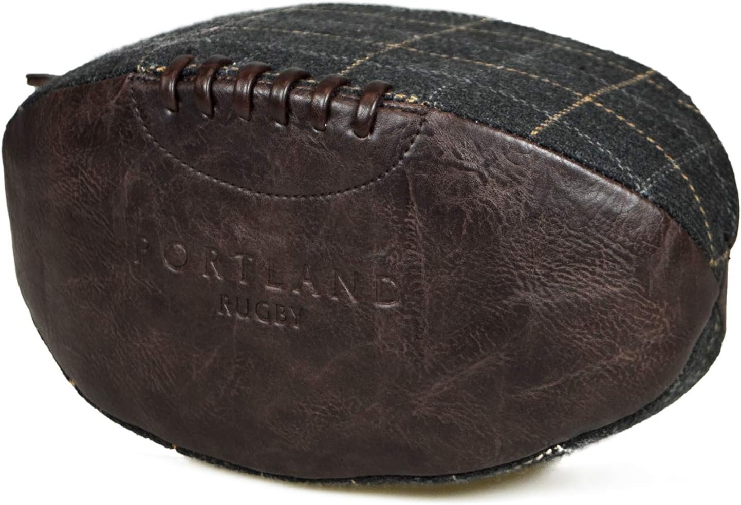 Portland Leather Rugby Ball Wash Bag Dark Brown - One Size