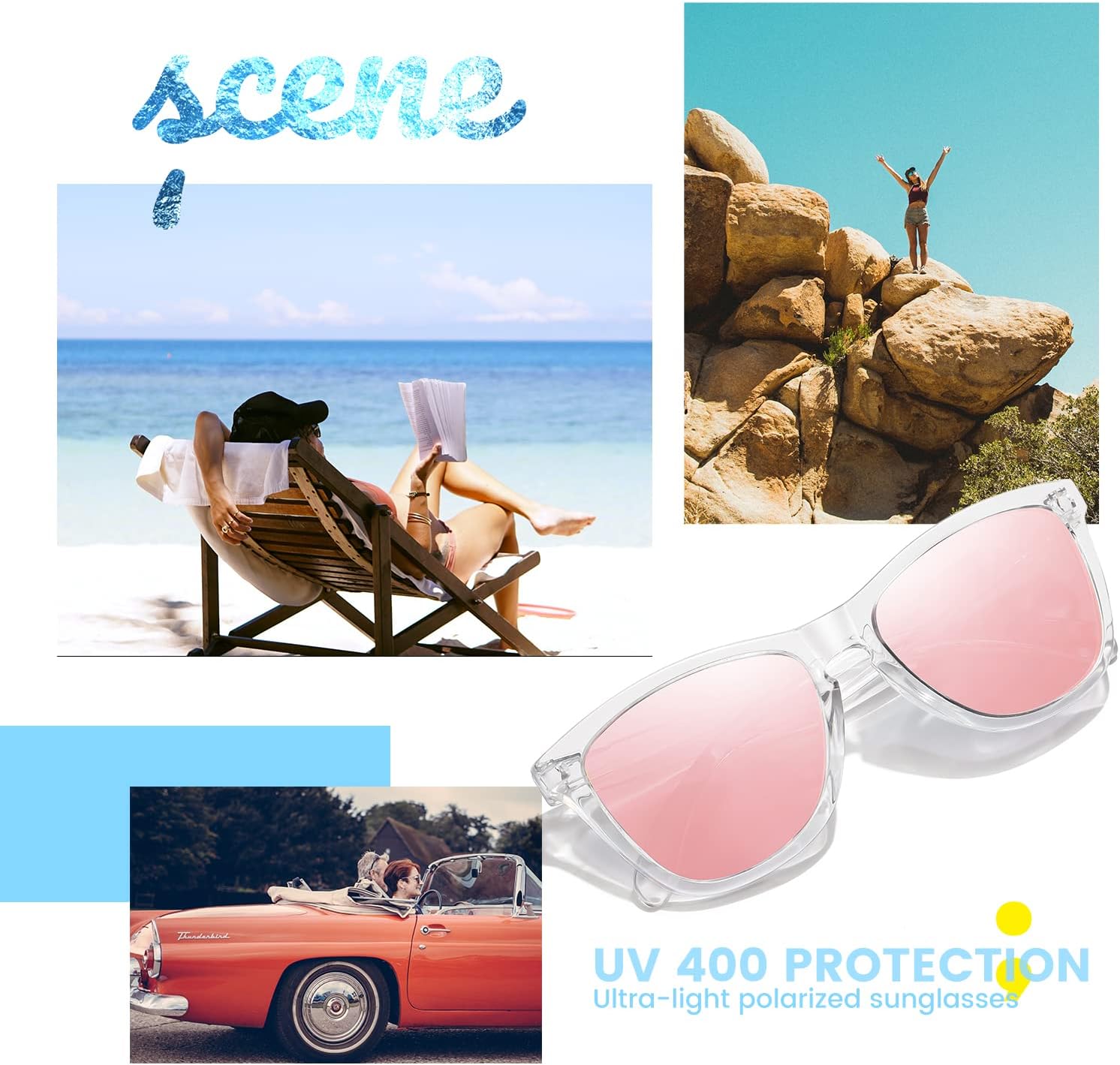 Sunglasses Womens Polarized Sunglasses for Mens Womens Retro Mirror Lens for Driving Fishing UV400 Protection - Image 2