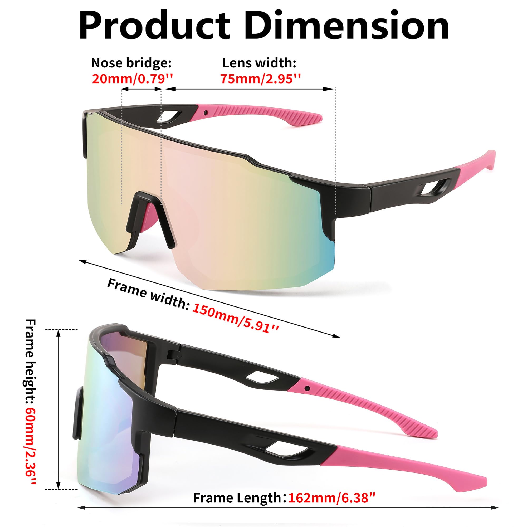 FEISEDY Sports Sunglasses for Men, Women and Teens - Baseball, Biking, Cycling UV400 Protection B2388