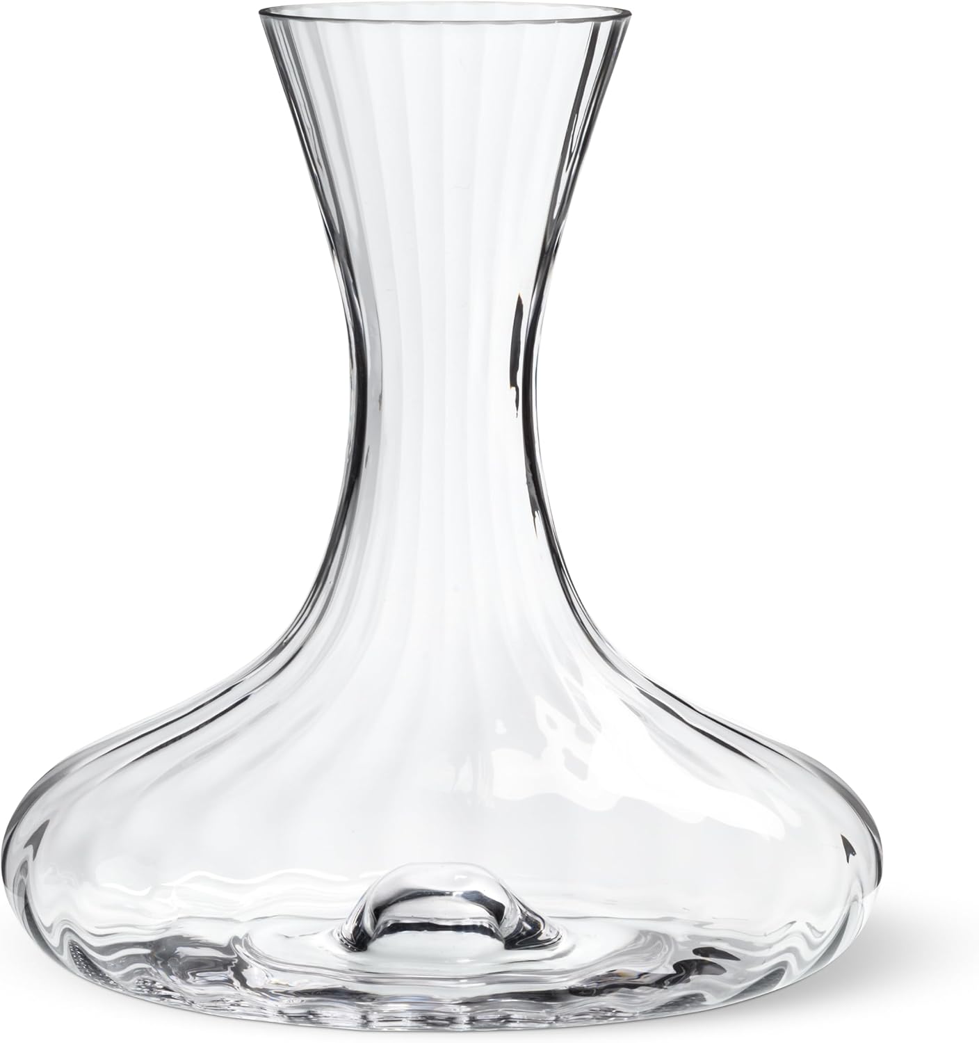 Abbott Collection Small Optic Swirl Flared Wine Decanter - 26oz Glass, Dishwasher Safe for Elegant Aeration