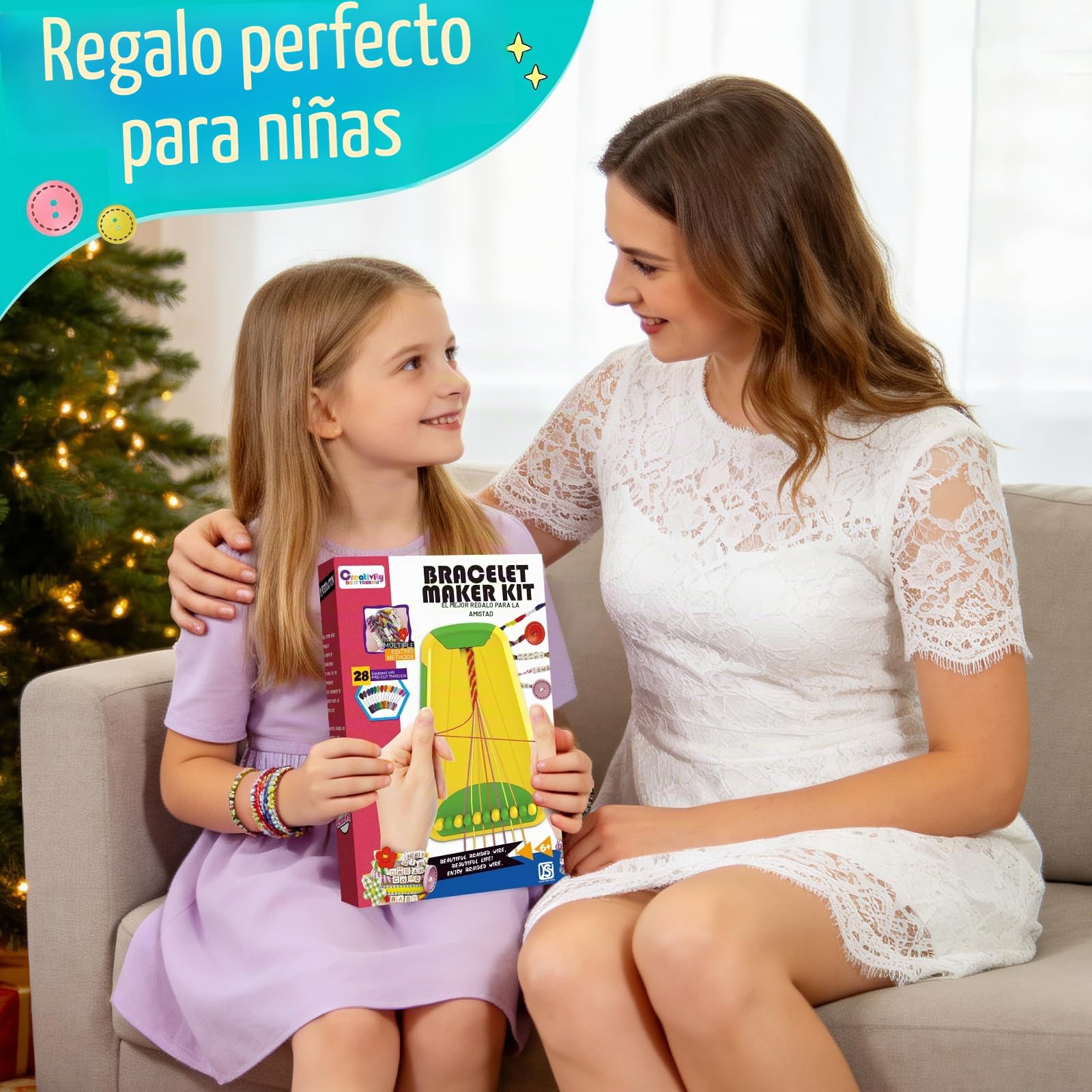 Hzitcigm Kit Pulseras de la Amistad Niñas 6 7 8 9 10 11 12 Años, Set Creación Pulseras con Cuentas de Letras, Bisutería para Hacer, Regalo Creativo Niña Cumpleaños Navidad Semana Santa