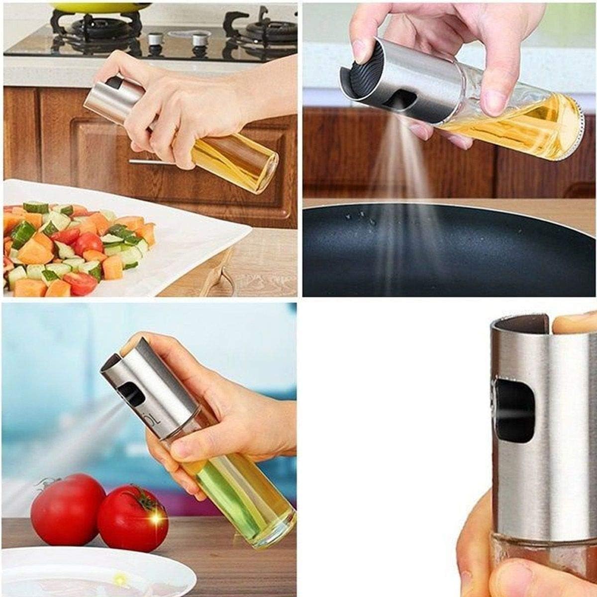 2 Porta Azeite Vinagre Spray Borrifador Chef Galheteiro Inox 2 Porta Azeite Vinagre Spray Borrifador Chef Galheteiro Inox