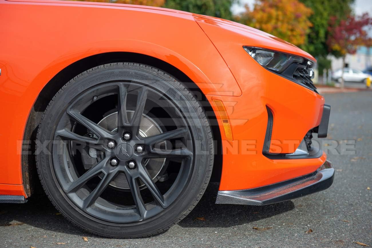 For 2019-Present Chevrolet Camaro LT LS RS SS Models | EOS T6 Style Front Bumper Lower Lip Splitter (ABS Plastic - Matte Black)