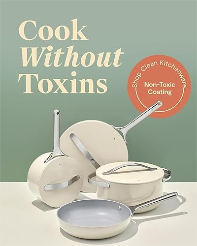 Miniatura 2 de Caraway Juego de utensilios de cocina de cerámica antiadherente (12 piezas) ollas, sartenes, tapas y almacenamiento de cocina, no tóxico, apto para