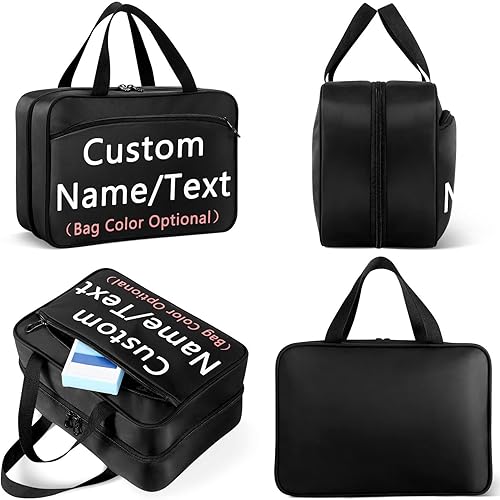 Vista 6 de Naanle Bolsa organizadora de píldoras personalizada con nombre de texto, botella de píldoras de viaje, organizador de medicamentos, bolsa