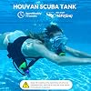 Tanque de buceo mini S400 de 1.0L, tanque de buceo portátil con válvula de encendido/apagado, botella pony reutilizable para respiración subacuática para exploración submarina, emergencia o recreación 3