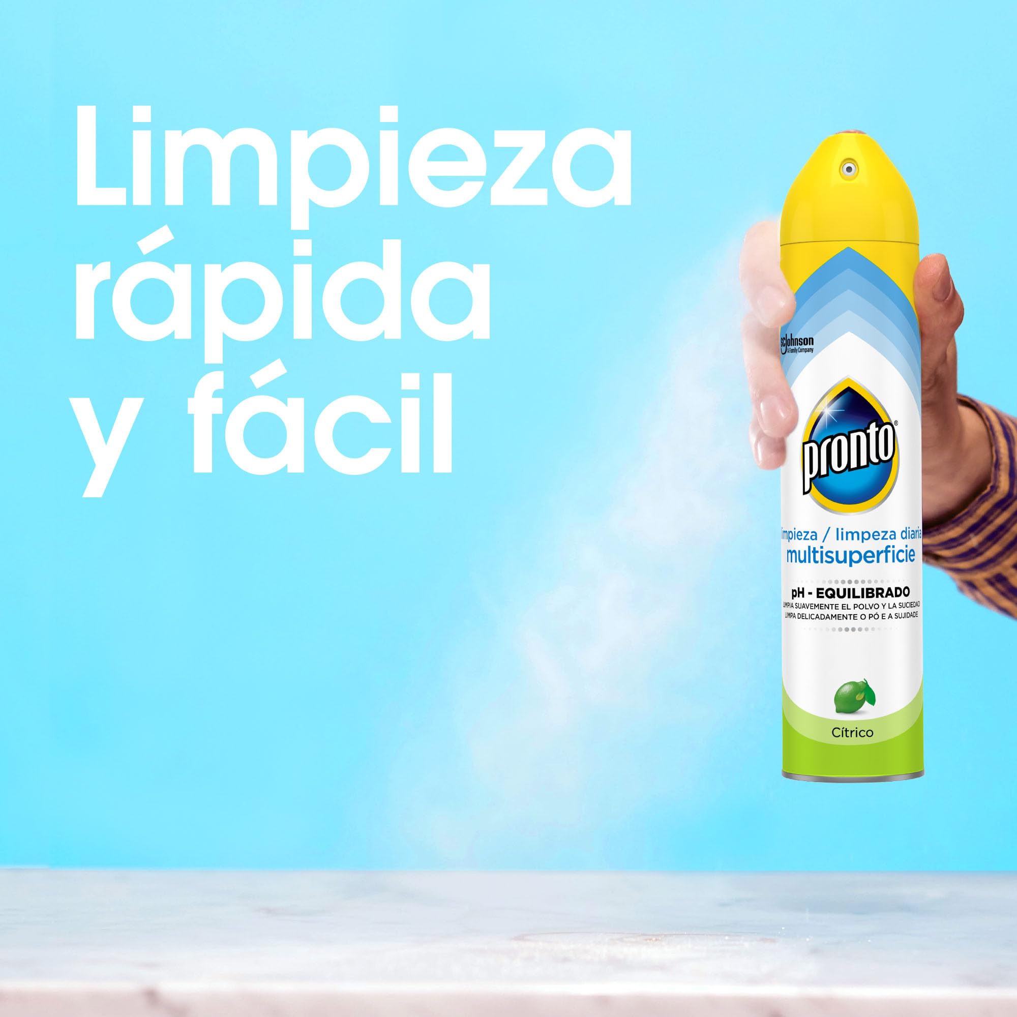 Pronto Limpiador Multisuperficies Aroma Cítrico Spray, Limpia Suavemente el Polvo y la Suciedad, 250 ml
