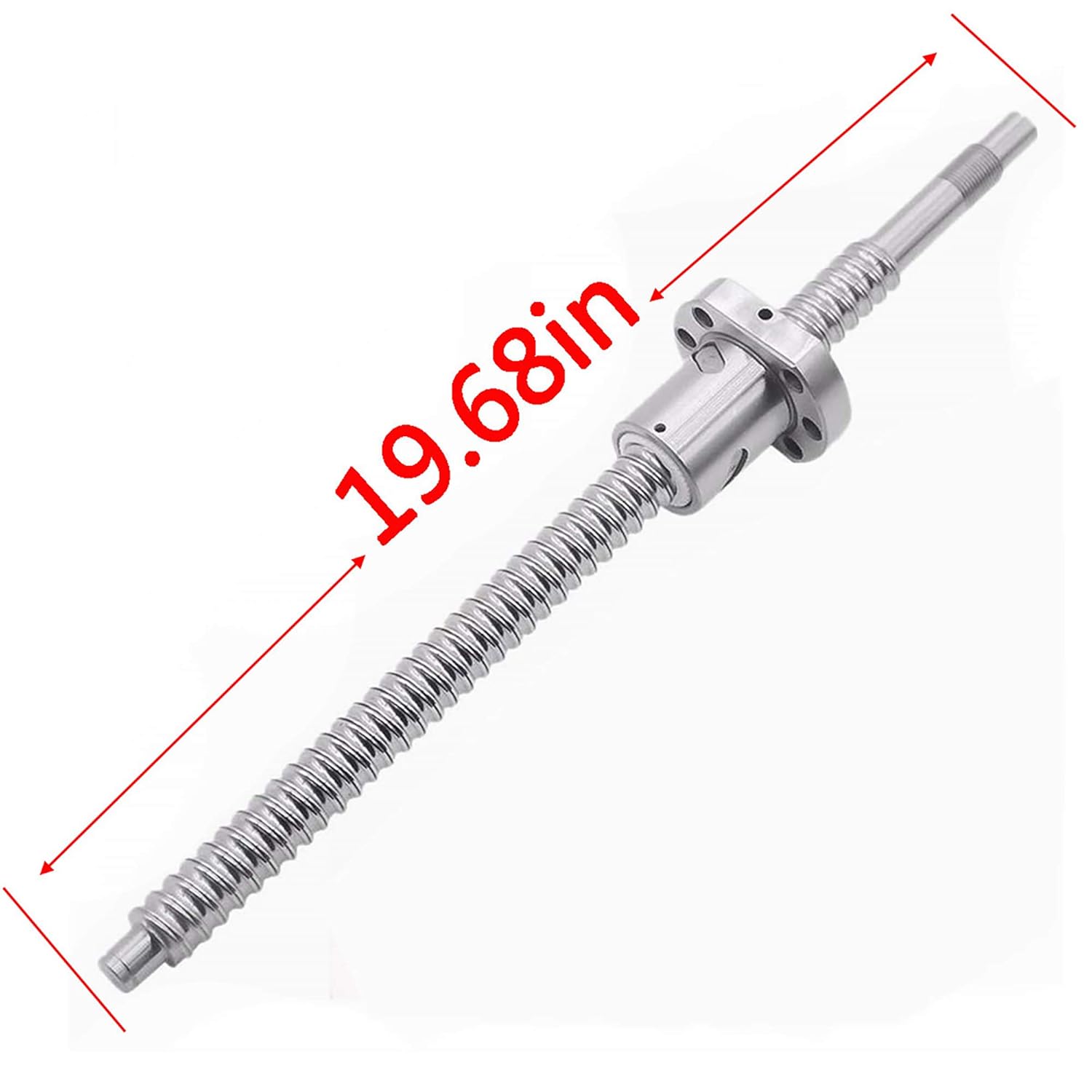Ball Screw SFU1605-500mm Lead Ballscrew End Machining Antibacklash for CNC with Nut with BK10/BF10 Standard End Machining, Length Approx 19.68inch