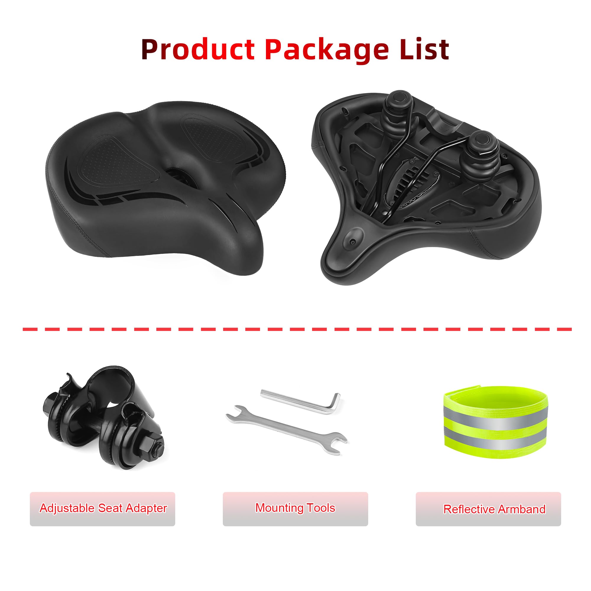 Coussin de selle extra large pour vélo Peloton, vélo d'appartement, noir | Coussin de siège de vélo électrique ou d'exercice - Confortable - Pour homme et femme - Accessoires pour Peloton