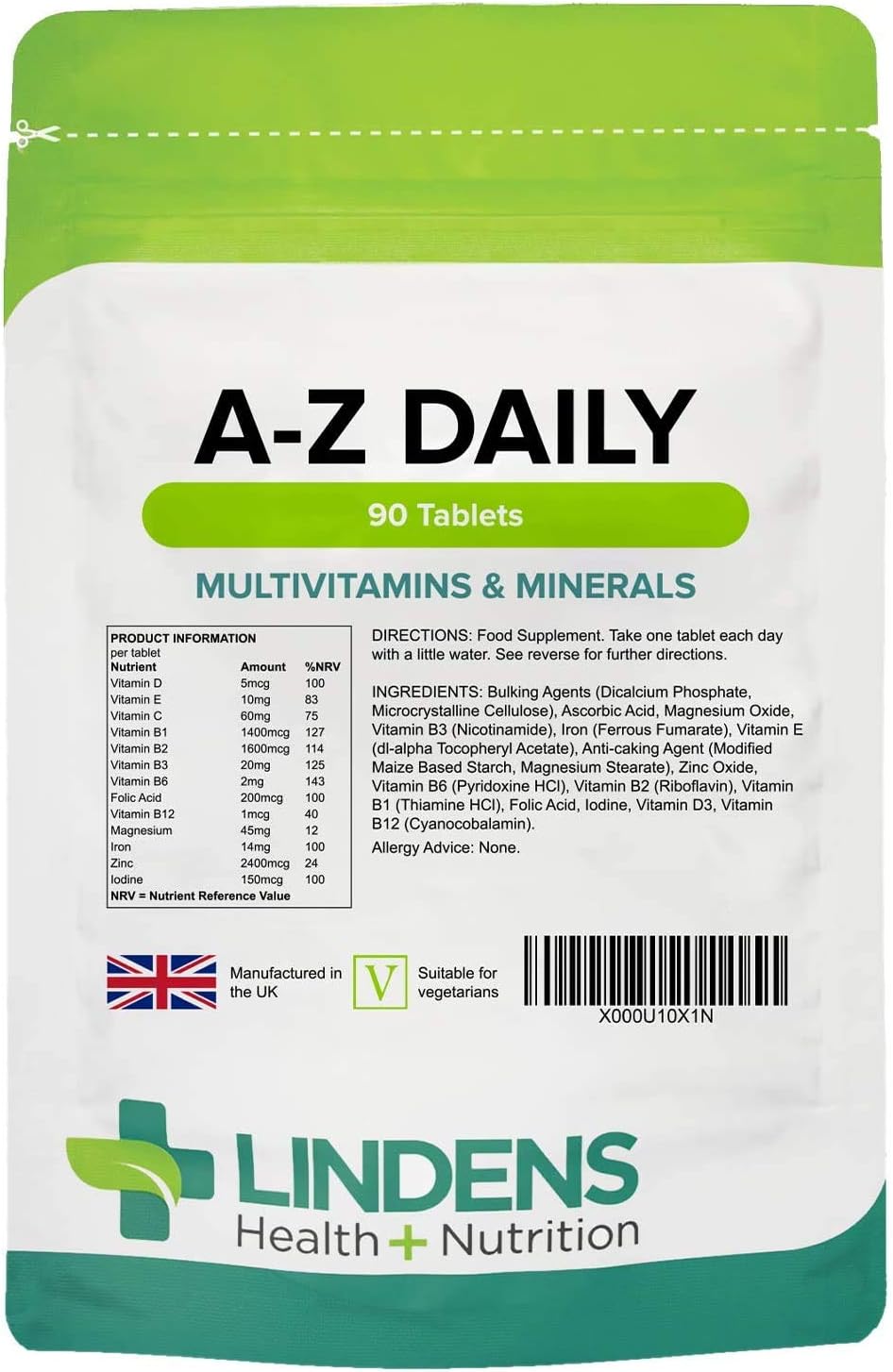 Complete A-Z Daily Multivitamin 2-Pack 180 Tablets Men/Women Multi Vitamin S