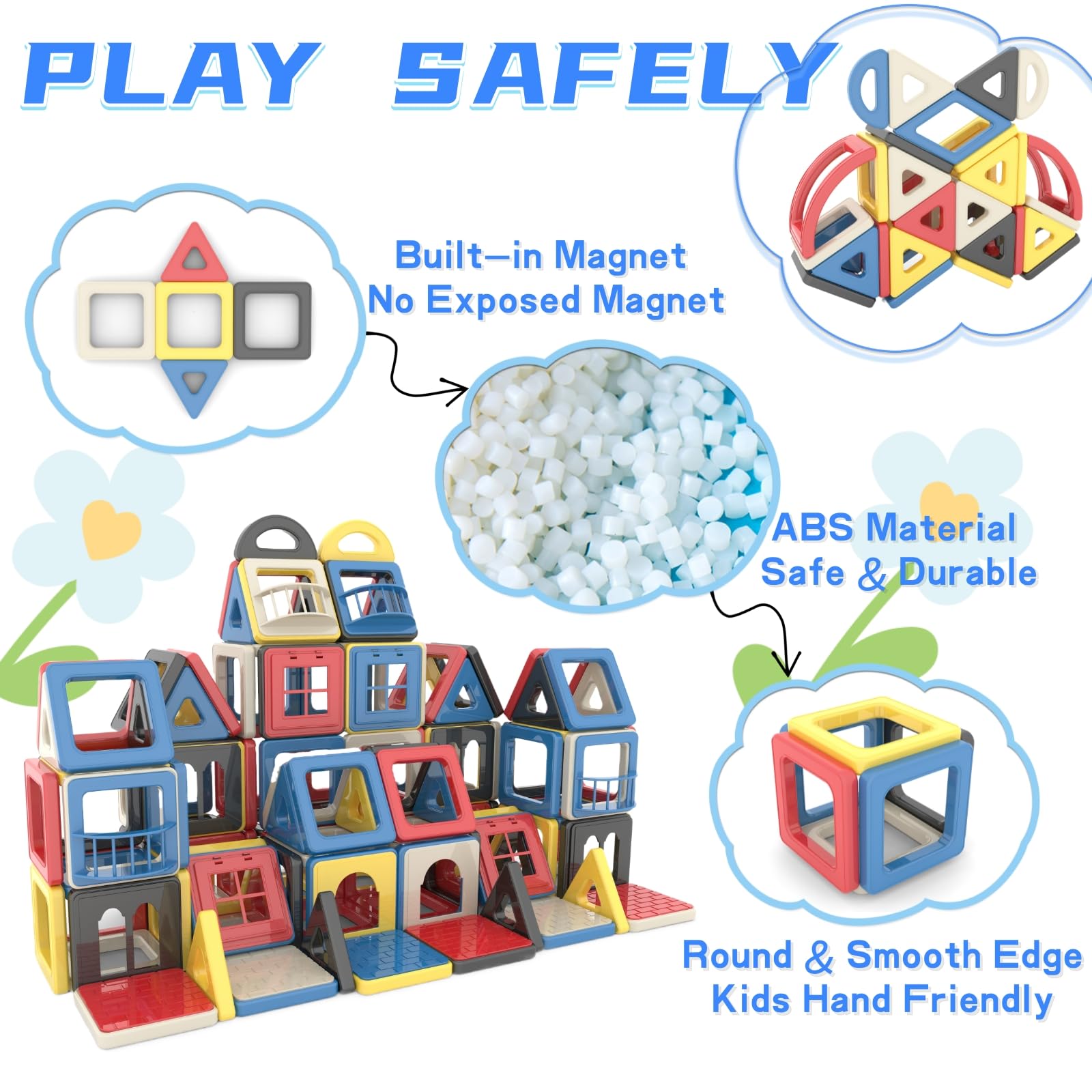 ASOK Mini Size 169PCS Magnetic Building Blocks Educational STEM Construction Kids Toys for 3+ 4 5 6 7 8 Boys Girls - Image 2
