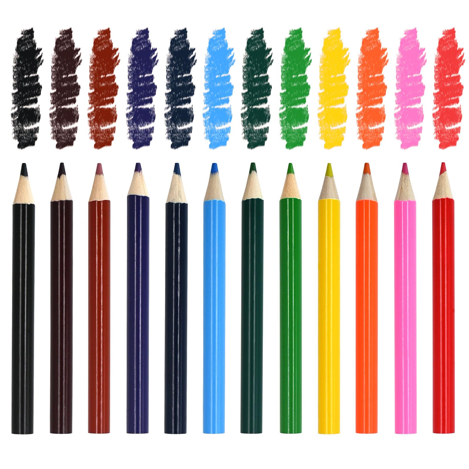 12 PCS Mini Colored Pencils, Wooden Coloring Pencil, Short Pre-Sharped Pencils for Drawing and Doodling, Multi-color Pencils, Beginners School Art Supplies, 12 Colors