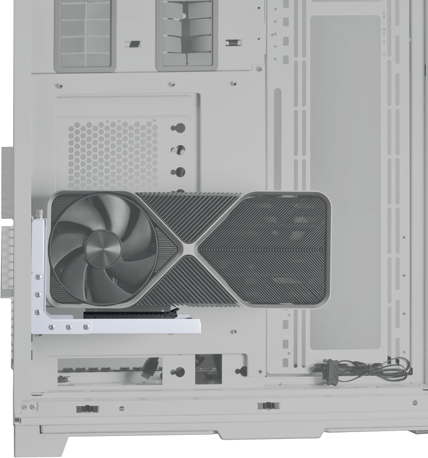 Lian Li Accessory Universal 4-Slots Vertical GPU Card Holder Kit White, Premium Gen 4 Riser Cable PCI-E 4.0 x16-200mm, PCIe 3.0 Compatible, Compatible with E-ATX,ATX Case (VG4-4-V2W)