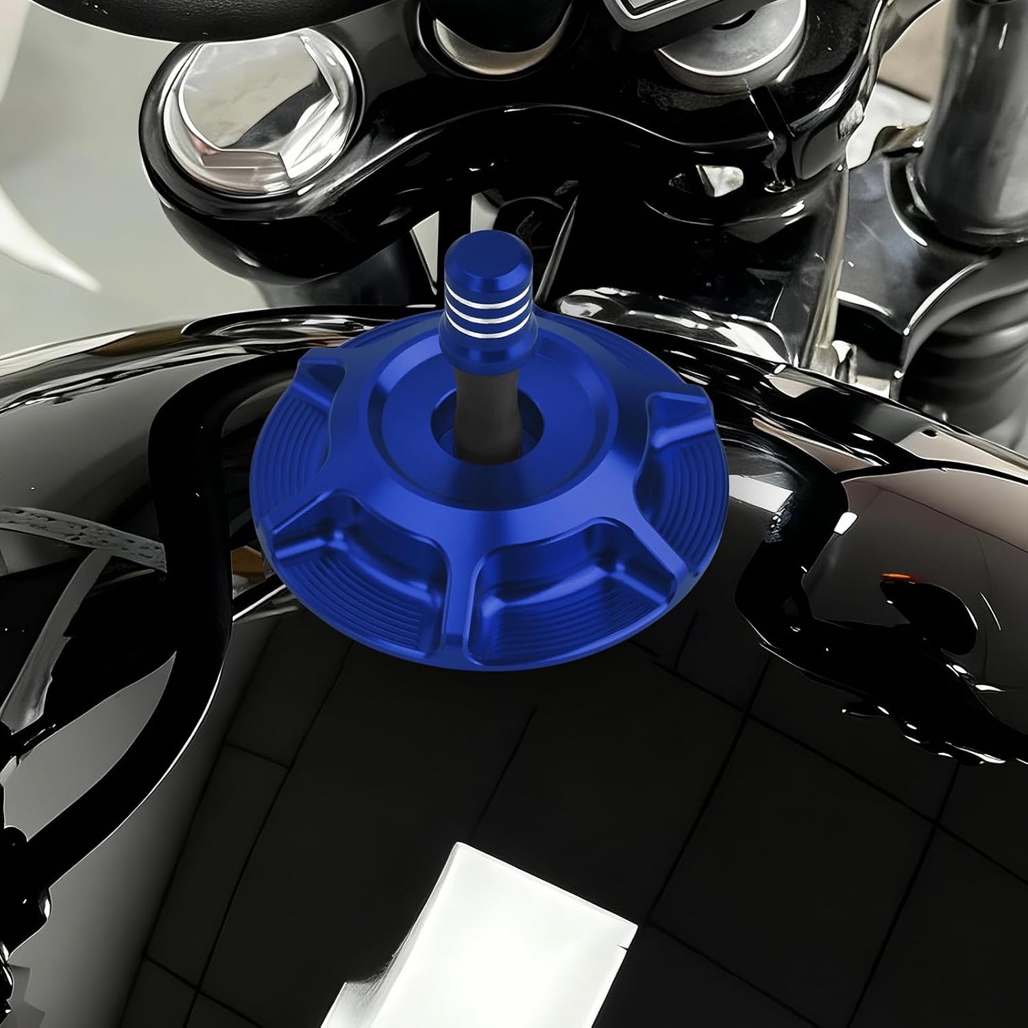 Gas Fuel Tank Cap Motorcycle Aluminum Replacement Fit for Harley Softail Touring Sporster Dyna Road King Blue