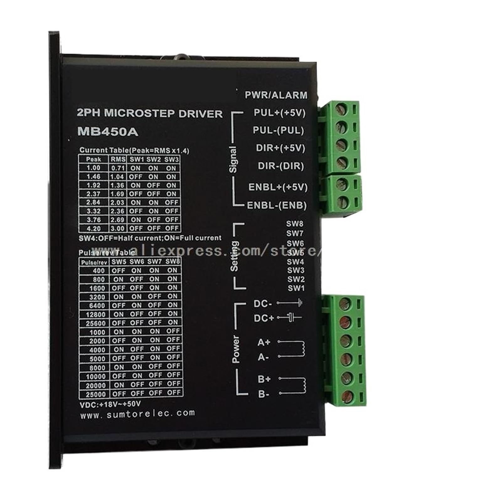 Driver de moteur pas à pas MB450A 4.2A pour moteurs Nema 17 23 42