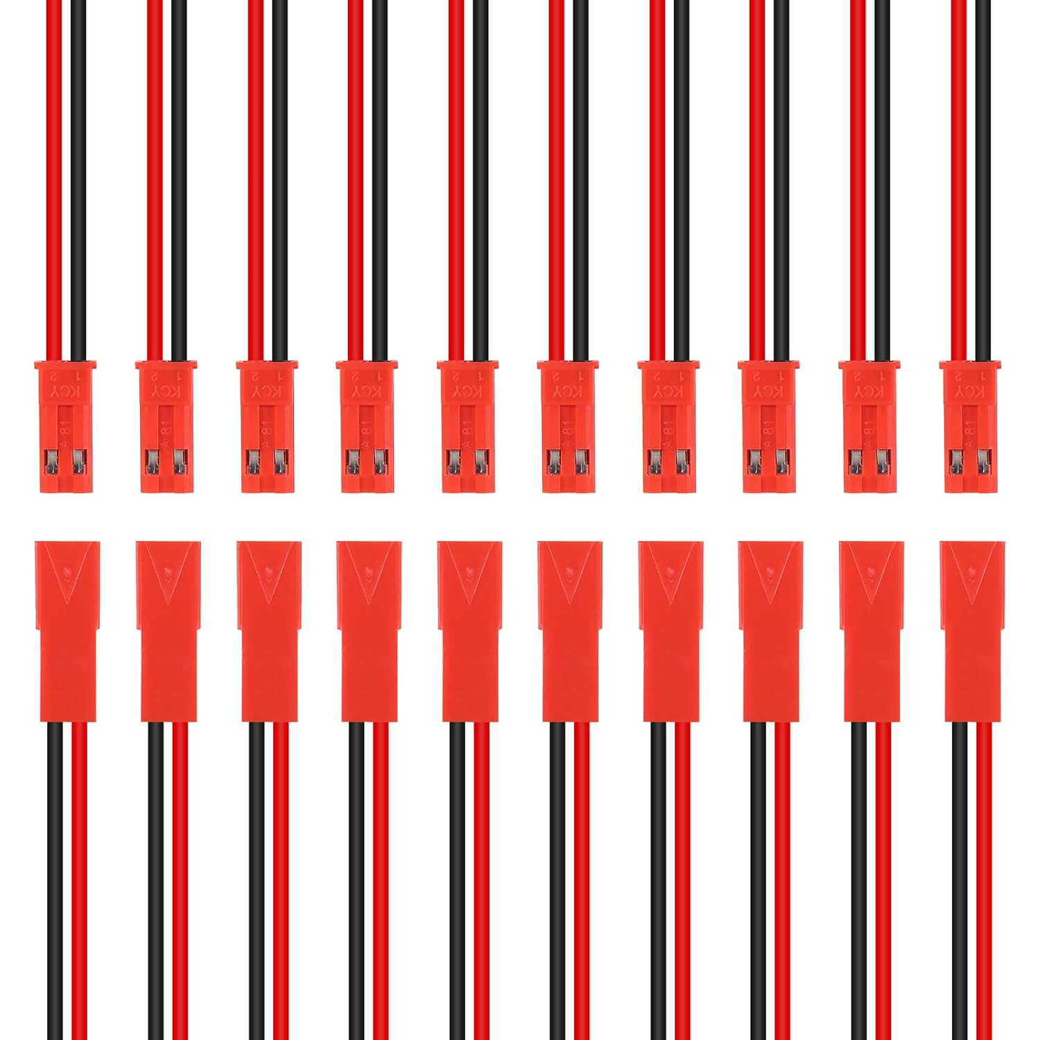 10 Pairs 10Pairs 24AWG JST RCY Plug Connectors 2 Pin Male Female Plug Connector Cable Wire for LED Lamp Strip RC Toys Battery-100mm image 2