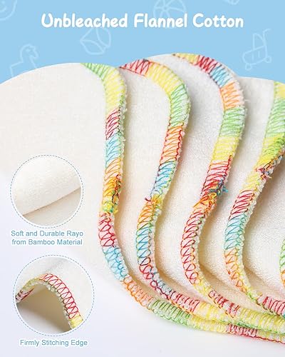 Miniatura 3 de Babygoal 30BW02-B 30 toallitas reutilizables para pañales naturales, sin blanquear, suaves y resistentes, 8 x 8 pulgadas