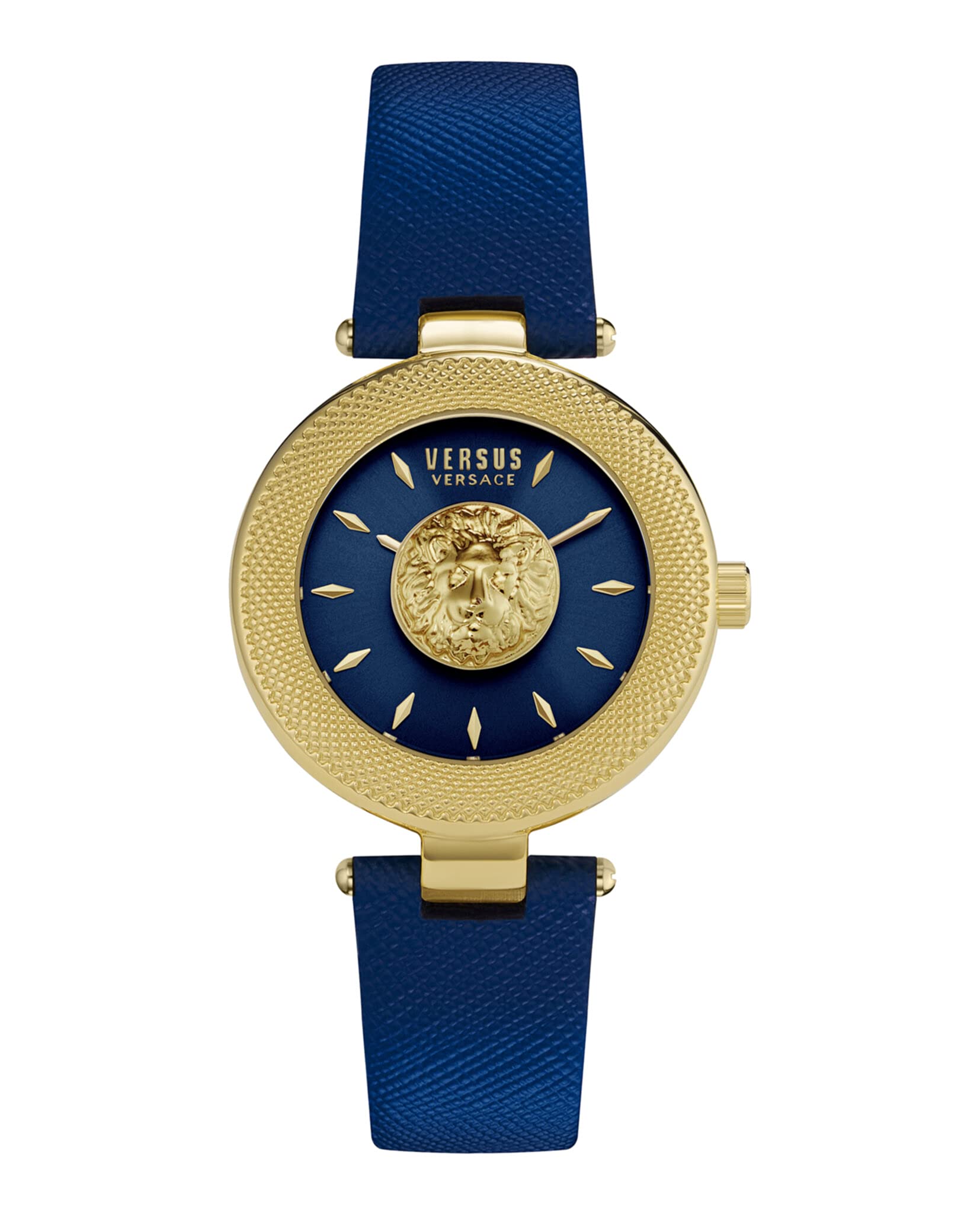 Versus VersaceBrick Lane Lion Collection Womens Fashion Watch Featuring Genuine Leather Adjustable Strap and Sunray Dial