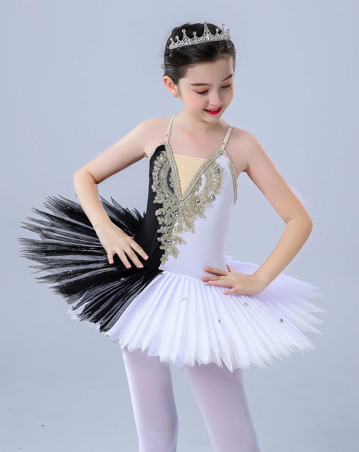 Girls White Swan Lake Ballet princess dance dress Costume 90cm165 Kids
