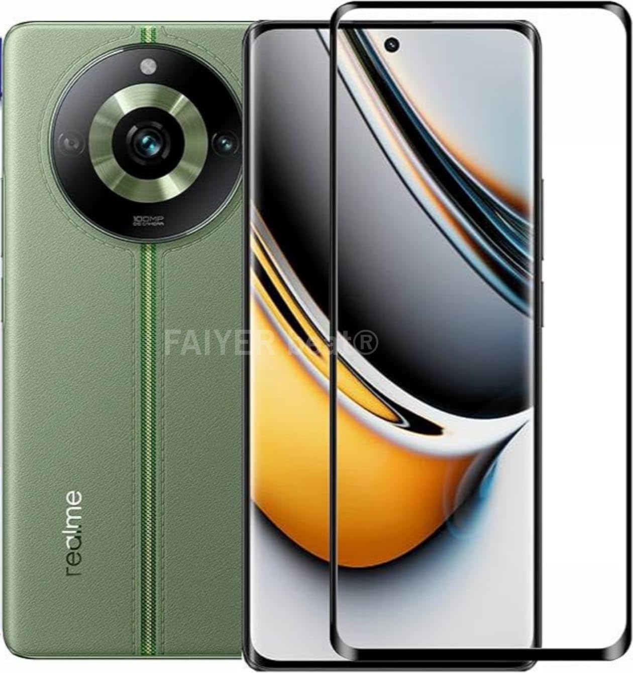 FAIYER BEAT ® Premium Curved FULL GLUE Tempered Glass forREALME 11 PRO (Transparent, Pack of 1) Advanced Border Less Full Screen Coverage FULL GLUE Screen Protector Guard (REALME 11 PRO)