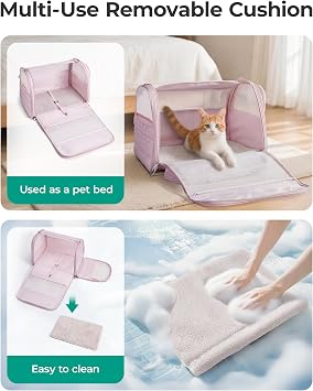 BAGSMART Cat Carrier Soft-Sided Puffy Quilted Collapsible Pet Travel Bag